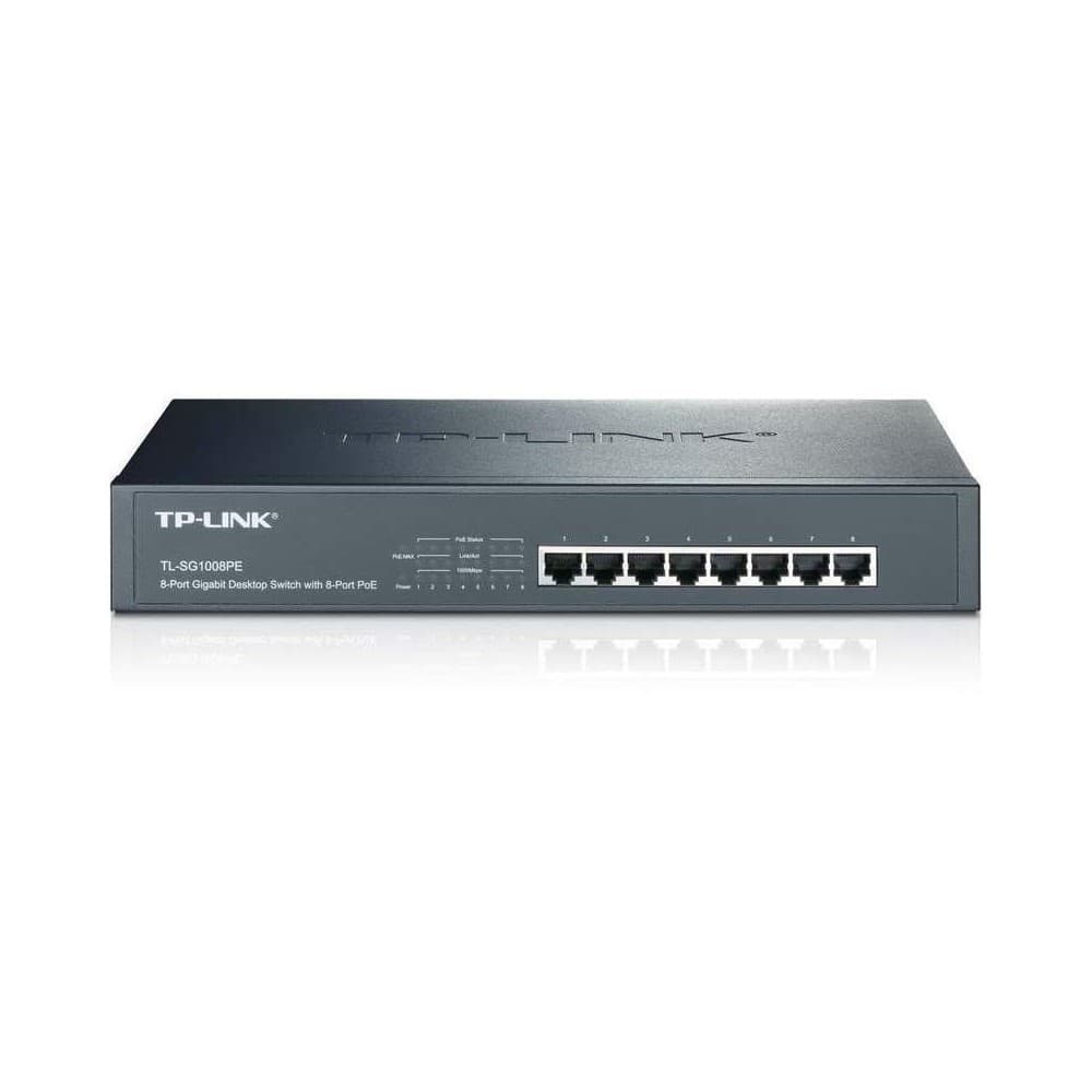 TPLINK Switch TP-LINK NO Administrable con Base de Montaje de 8 Puertos Gigabit con 8 Puertos PoE