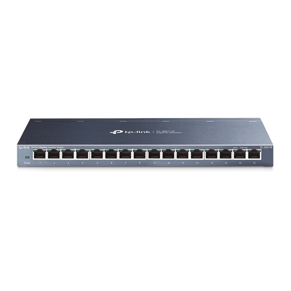 TPLINKSMB Switch 16 Puertos Gigabit Desktop 16 puetos Gigabit RJ45 SPEC: Caja de acero para Desktop, Plug and Play