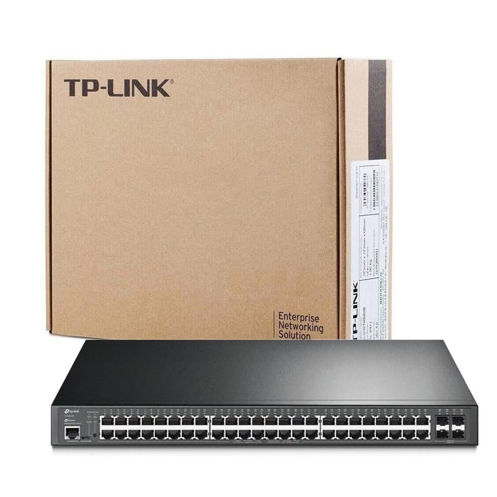 TPLINK Switch TPLINK Administrable 24 Puertos Giga 24 Puertos POE L2 4 Ranuras SFP COLOR Negro