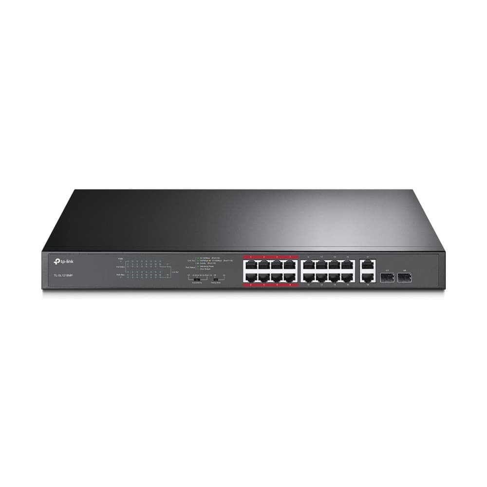 TPLINKSMB Switch Tp-link TL-SL1218MP Gigabit administrable 16 puertos PoE