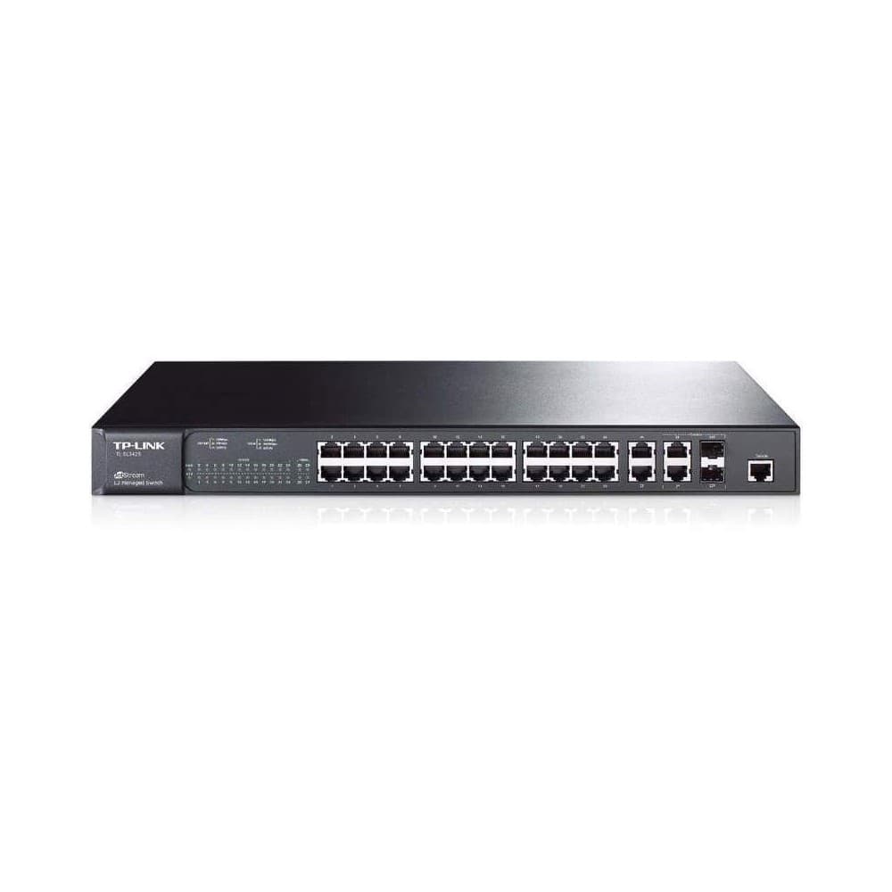 TPLINK Switch TP-LINK Administrable L2 de 24-Puertos de 10/100Mbps + 4 Puertos Gigabit JetStream