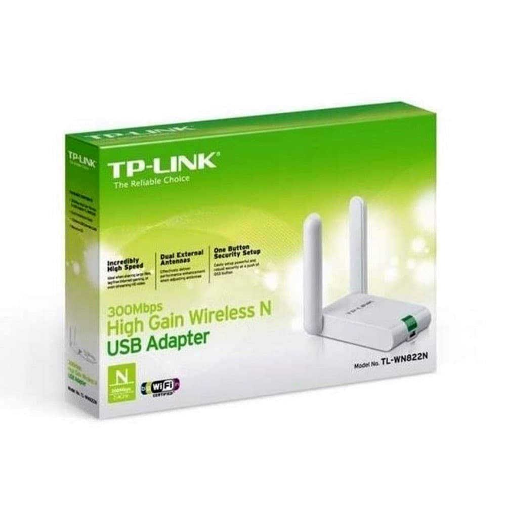 TPLINK Adaptador de Red TPLINK de Alta Ganancia USB 300Mbps Antenas Externas COLOR Blanco