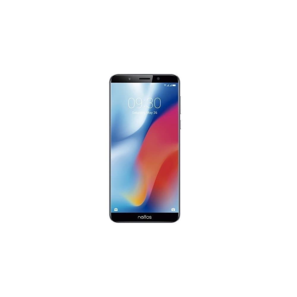 TPLINKNEFFOS Celular NEFFOS C9 Color Gris Nublado, Pantalla Infinita 5.99 HD Cámara frontal 8 MP, trasera 13 MP PDAF Autoenfoque, Memoria RAM 2GB, ROM 16GB, Soporta Micro SD 128 GB, Procesador de 64 Bits Quad Core Cortex-A53 1.5 GHZ, Batería 3840 mAh, Dual Sim 4G, Android 8.1, Desbloqueo Facial, Lector de Huella resistente al agua y aceite, Micro USB, Bluetooh