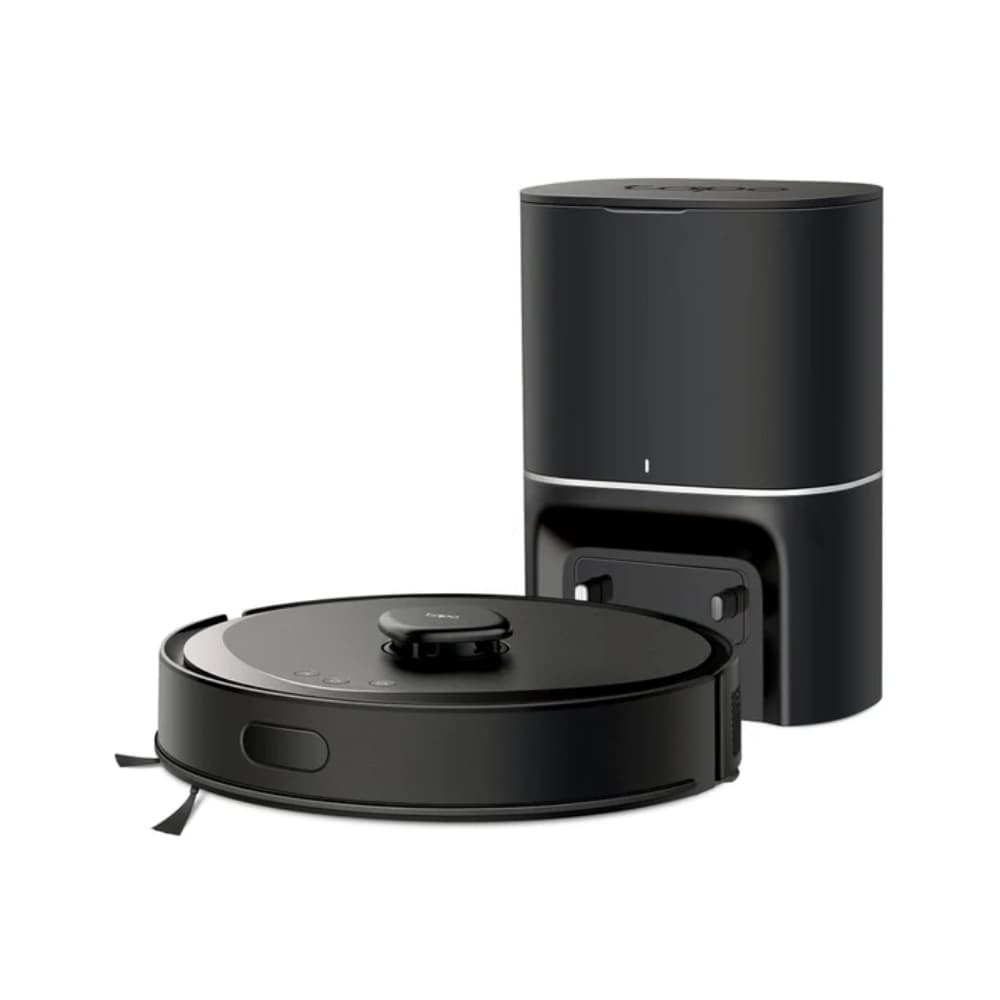 TPLINK Aspiradora robot con succión ultra potente de 5500Pa, navegación LiDAR precisa, vaciado automático, fregado inteligente con control de agua y compatibilidad con Alexa y Google Assistant.