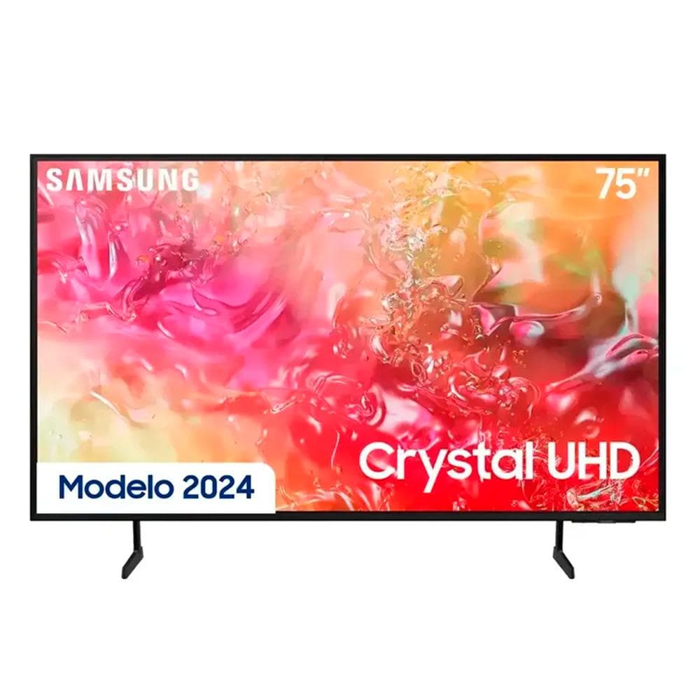 SAMSUNGAUDIVIDEO Televisor Samsung FLAT LED Smart TV 75 pulgadas Crystal UHD 4K /3,840 x 2,160 /HDR / DVB-T2 /LAN /WIFI 5 / Bluetooth 5.2 / Google Meet / AirPlay 2 /modo ambiente/ Modo Juego/ HDMI x 3/ USB x1 /abre y edita archivos de Office/ Garantía 1 año, Ficha técnica completa en www.samsung.com.co