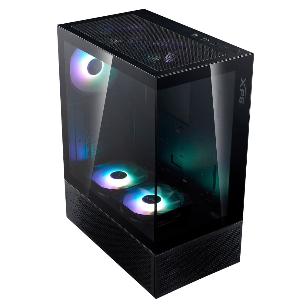 ADATA-XPG XPG VALOR AIR PLUS, Negro, ATX Torre Media, 3.5incx2, I/O: USBx2, HD Audiox1, Resetx1, Powerx1, Ventilador ARGB: (Frontalx3, Traserox1), 2 Años Garantía
