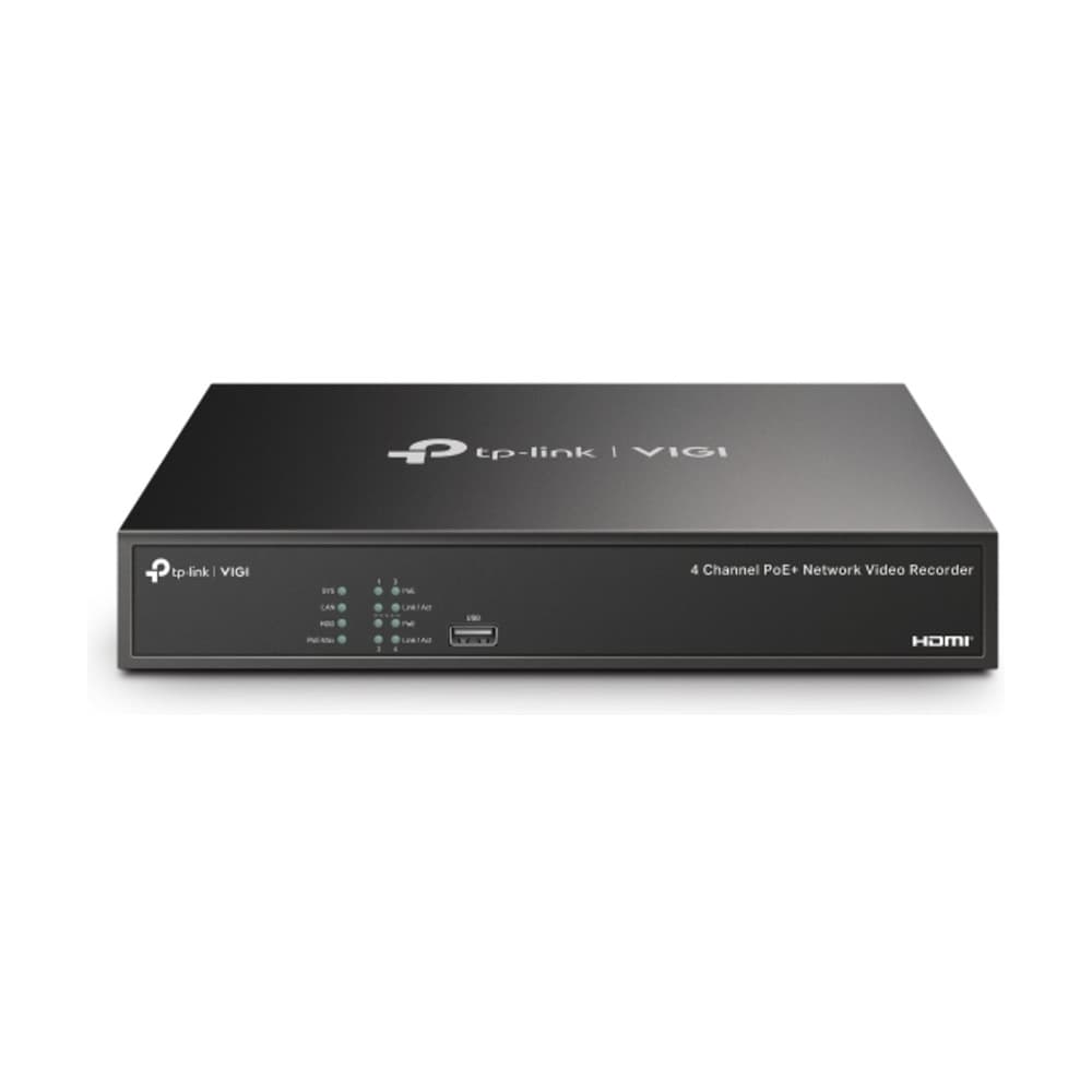 TPLINKSMB Grabador NVR Tplink VIGI NVR1004H PoE de 4 Canales 4K HDMI hasta 10TB