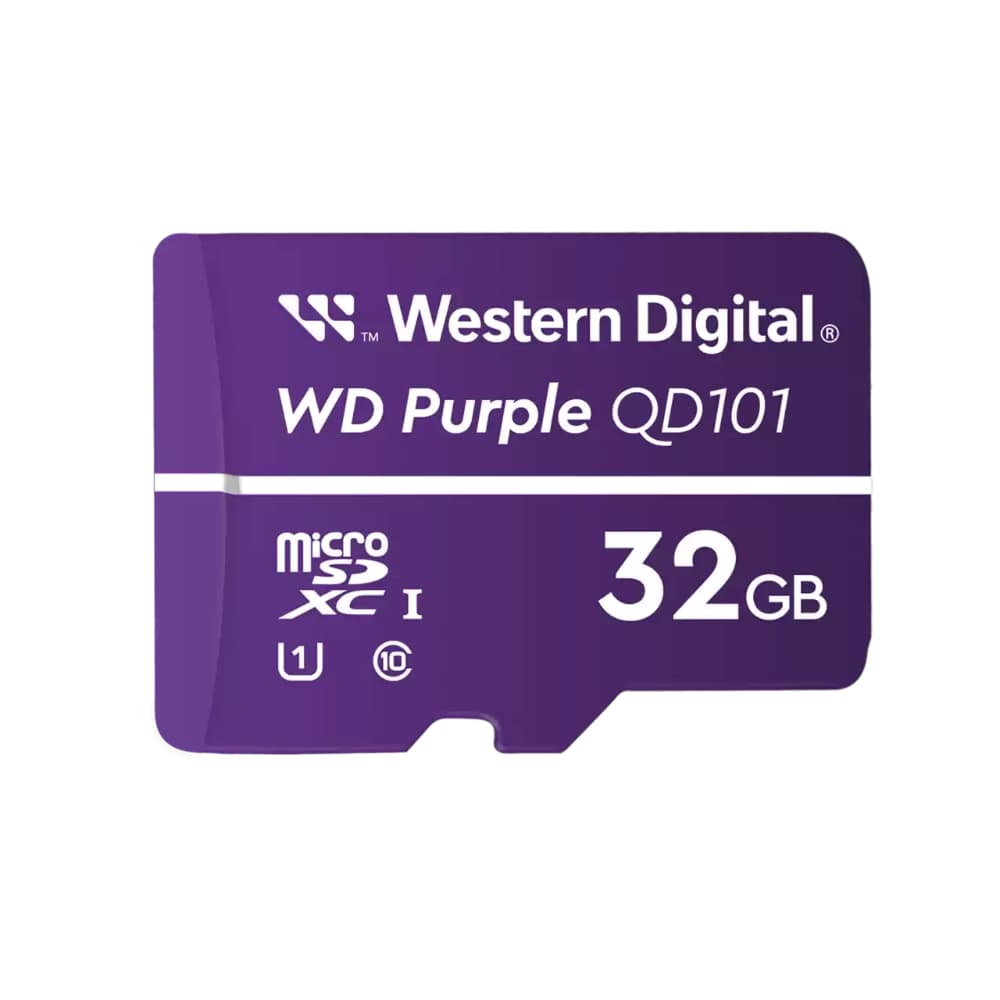 SANDISK Tarjeta microSD Western Digital Purple 32GB para cámaras de seguridad grabación 24/7