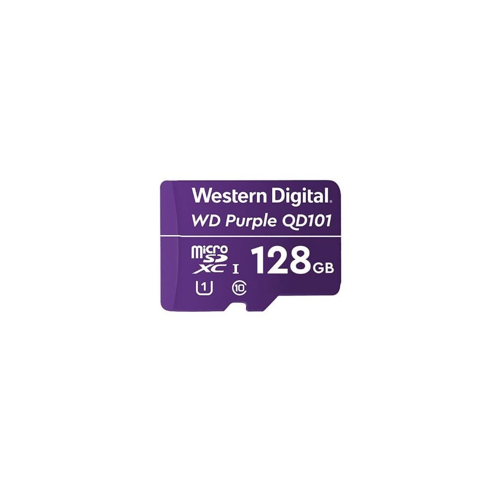 WESTERN DIGITAL Tarjeta microSD Western Digital Purple 128GB para cámaras de seguridad grabación 24/7