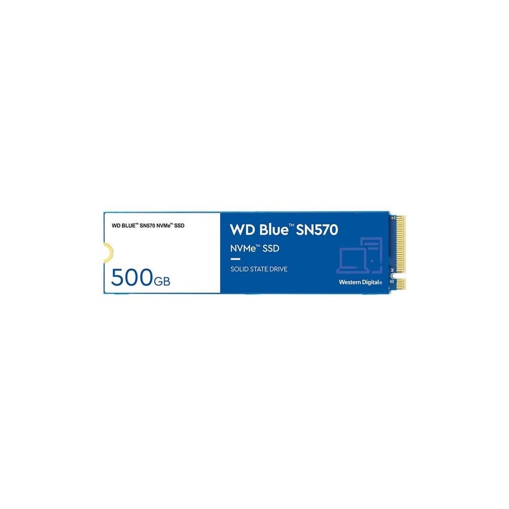 WESTERN DIGITAL Unidad de estado sólido SSD Western Digital Blue SN570 500GB NVMe PCIe lectura 3500MB/s