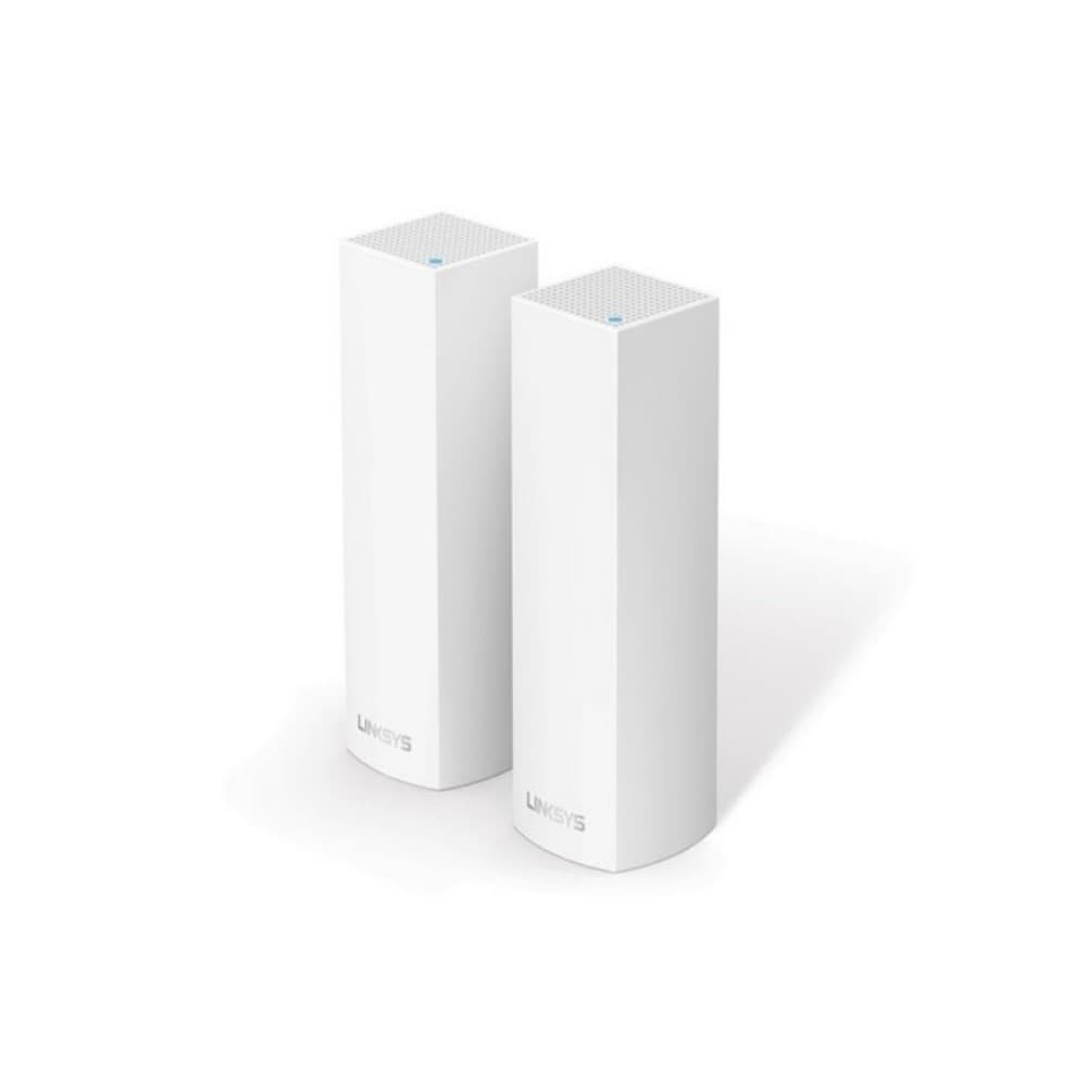 LINKSYS AC4400 2PK TriBand Linksys Velop - Sistema Wi-Fi en malla para todo el hogar (paquete por dos nodos, tribanda, instalación guiada por App,Sistema modular, gestión de red por App), Tri-Band , 802.11a/b/g/n/ac Wi-Fi Standards,Up to 8800 Mbps Wi-Fi Data Throughput 1 x 2.4 GHz / 2 x 5 GHz Frequencies,6 x Antennas & High Powered Amplifiers 2 x Gigabit
