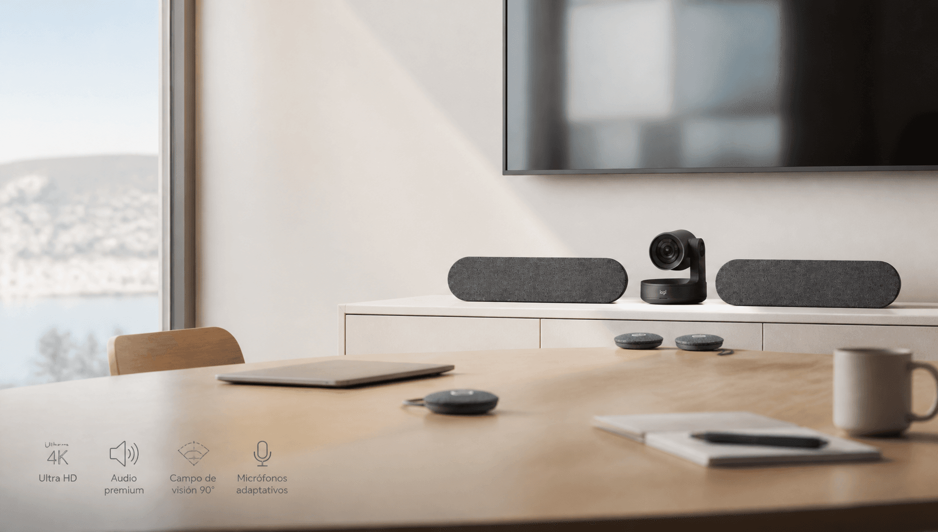 Cámara Logitech Rally Plus en negro